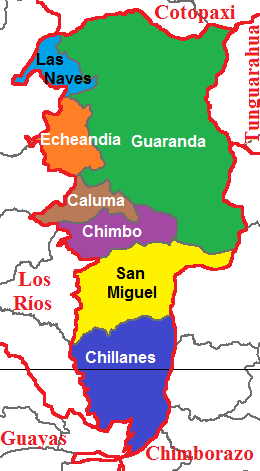 Cantons of Bolívar Province