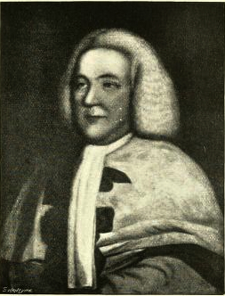 black and white portrait engraving of James Ferguson, Lord Pitfour. He is wearing legal robes and wig.