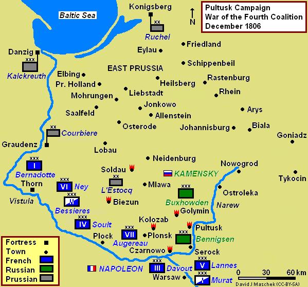 Pultusk Campaign Map 1806