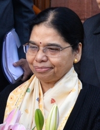 Smt. Snehlata Shrivastava, Secretary-General Lok Sabha, on the first day of the Thirteenth Session of Sixteenth Lok Sabha in Parliament House on 15 December 2017 (cropped).jpg