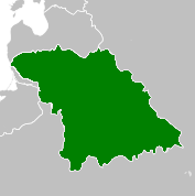 Map of the areas claimed by SSR Lithuania and Belorussia in 1920 (in Green).