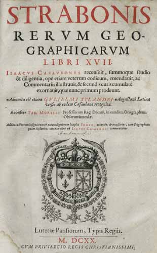 Strabon Rerum geographicarum 1620