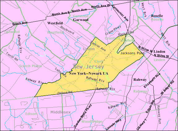 Image: Census Bureau map of Clark, New Jersey