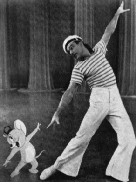 Gene Kelly dancing with Jerry Mouse ("Anchors Aweigh", 1945)