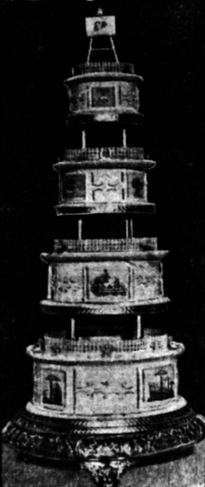 A reproduction of the Ulster Menu Company's wedding cake for Princess Elizabeth and Philip Mountbatten's 1947 wedding