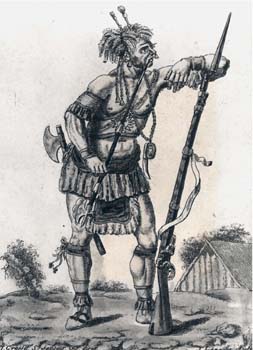 Iroquois Warrior with musket 1730