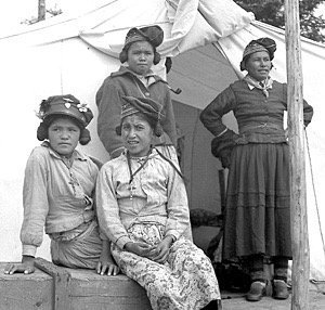 Outside tent - Innu - Mingan Quebec 1947