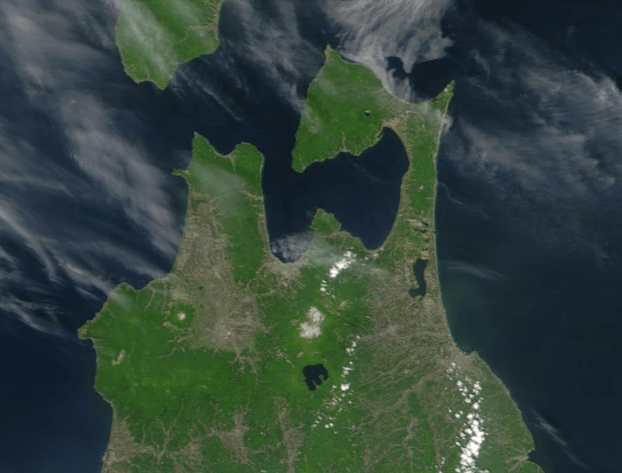 Image Satellite image of Aomori, Japan in May 2001
