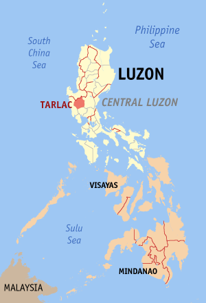 Map of the Philippines with Tarlac highlighted