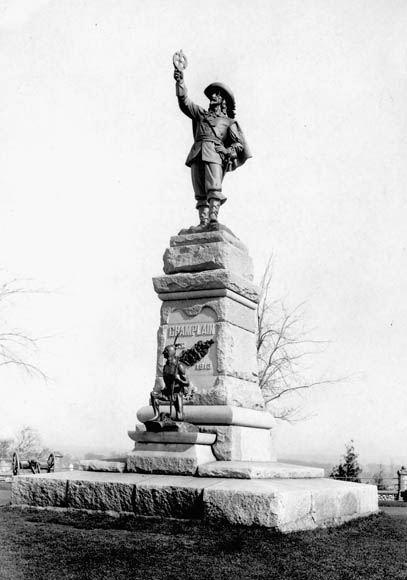 Champlain statue with archer