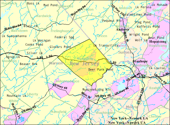 Census Bureau Map Of Allamuchy Township%2C New Jersey 