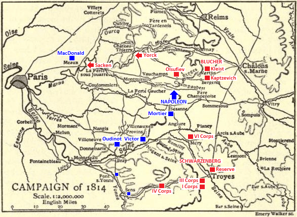 Campaign of 1814 Map 10 Feb