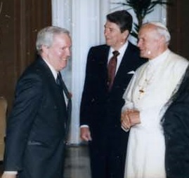 Frank Shakespeare, Ronald Reagan, John Paul II at Vatican