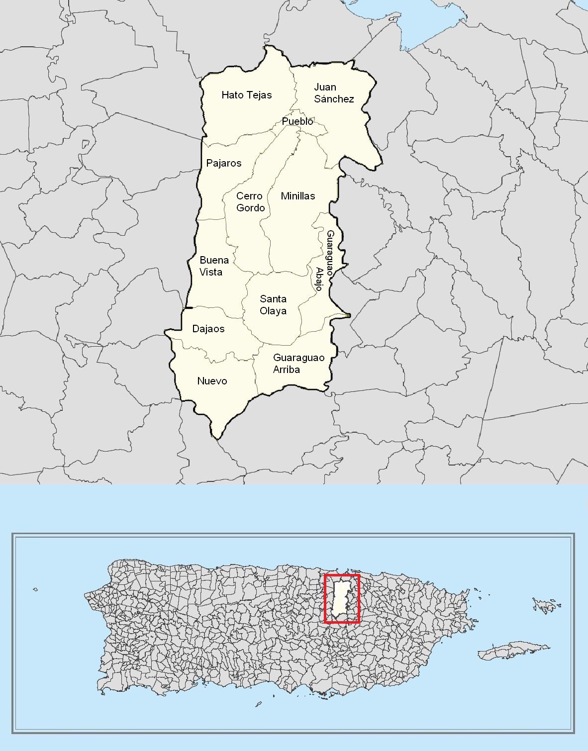 Image Barrios of Bayamón, Puerto Rico locator map