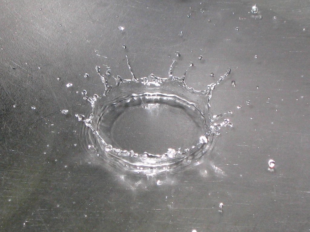 A water splash looks like it has radial symmetry.