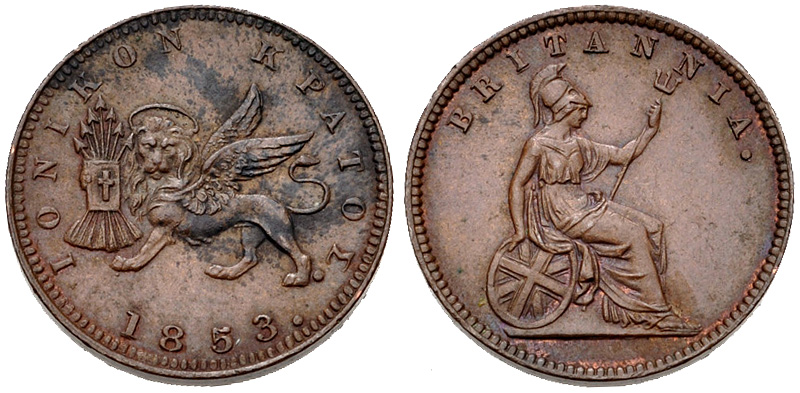 1 obol, Ionian Islands, 1853