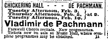 1891 ChickeringHall BostonGlobe January25