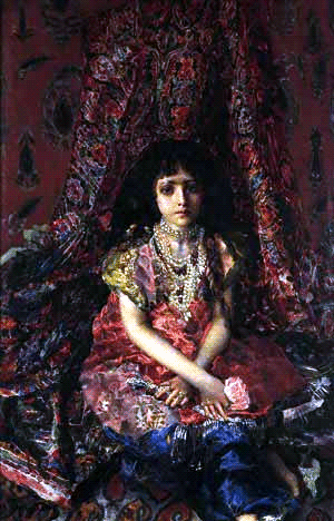 Mikhail Vrubel - The Girl Against the Background of Persian Carpet