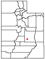 Location of Quitchupah Creek, Utah
