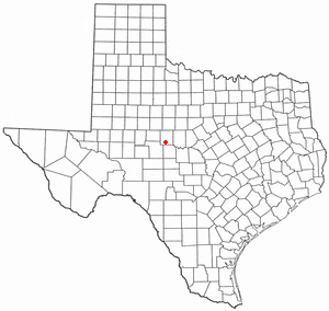 Location of Rowena, Texas