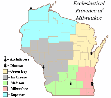 Ecclesiastical Province of Milwaukee map 1