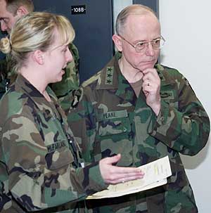 Lt. Gen. James B. Peake at Fort McCoy 9 April 2003