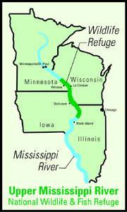 Upper Mississippi Wildlife Refuge Map