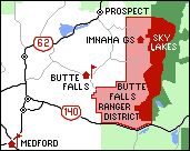 Butte Falls Ranger District map