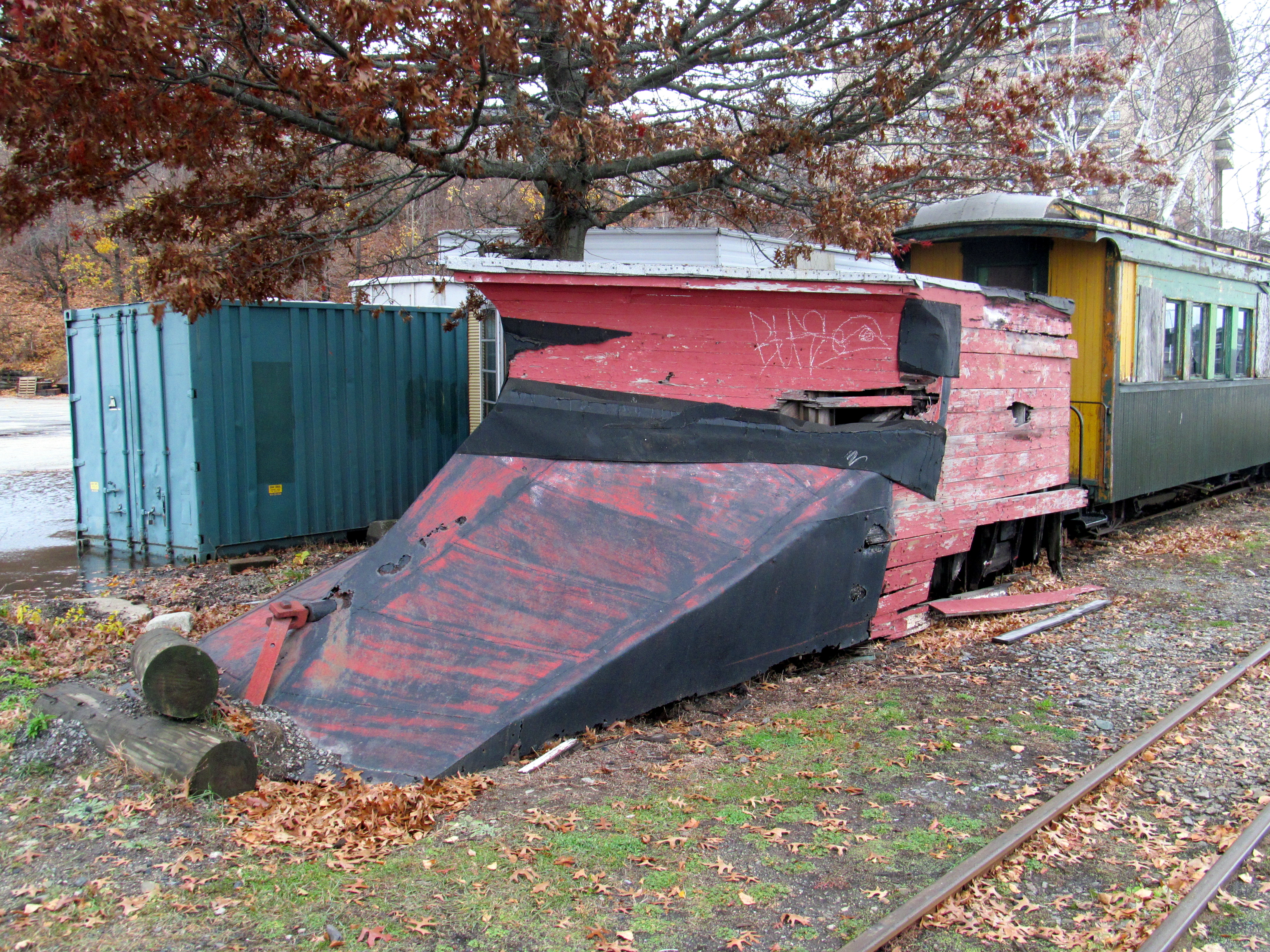 Maine Narrow Gauge Railroad snowplow, November 2016.JPG