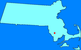Location of Assonet in Massachusetts.