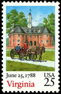 Virginia ratification 1988 U.S. stamp.1