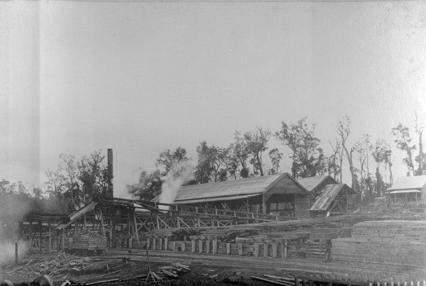 Exterior of Wellington Mill, ca.1900
