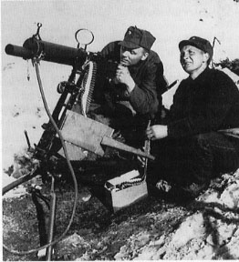 Norwegian Army Colt heavy machine gun at the Narvik front