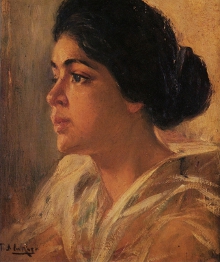 Young Filipina (detail) by Fabian de la Rosa (1928)