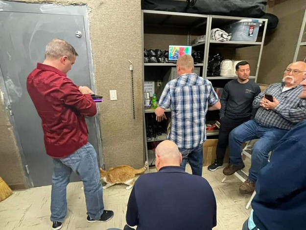 Little Rock NWS employees shelter from a tornado