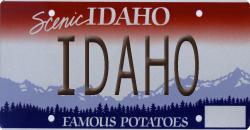 Idaho license plate - passenger baseplate - 2008