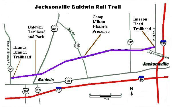 Jacksonville-Baldwin Rail Trail map
