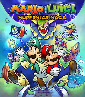 North American box art featuring the game's protagonists, Mario and Luigi.