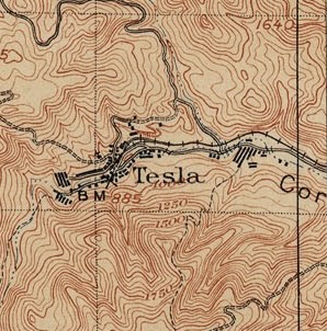 Topographic map of Tesla, California