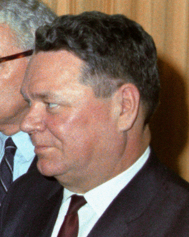 Hale Boggs on 24 September 1964 at the White House, from- Warren Commission presenting report on assassination of John F. Kennedy to Lyndon Johnson (cropped)