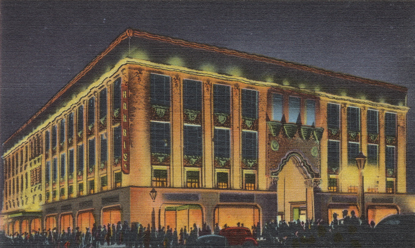 Image Night Scene, The Harris Company Department Store, San Bernardino