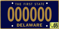 1969 Delaware license plate 000000 sample