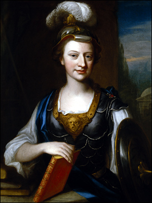 Elizabeth Carter as Minerva, goddess of wisdom, by John Fayram (painted between 1735 and 1741), NPG