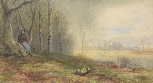 Peasant seated at the edge of the forest by JJ Willson