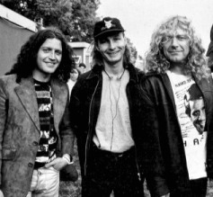 Robert Plant and Phil Johnstone, backstage at Glastonbury Festival, 1993