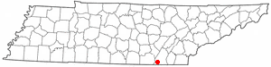 Location of Chattanooga, Tennessee