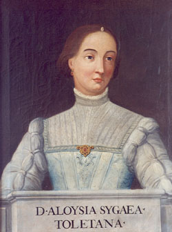 Oil portrait of Luisa Sigea de Velasco, a Spanish humanist