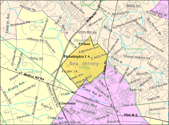 Image: Census Bureau map of Pitman, New Jersey