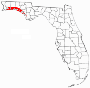 Location of Florida's Emerald Coast