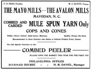 Mayo-Avalon Mills Advertisement